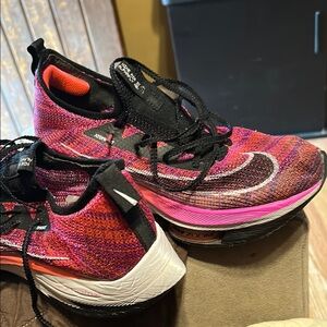 Nike Pink and Black Athletic Shoes with Knit Upper